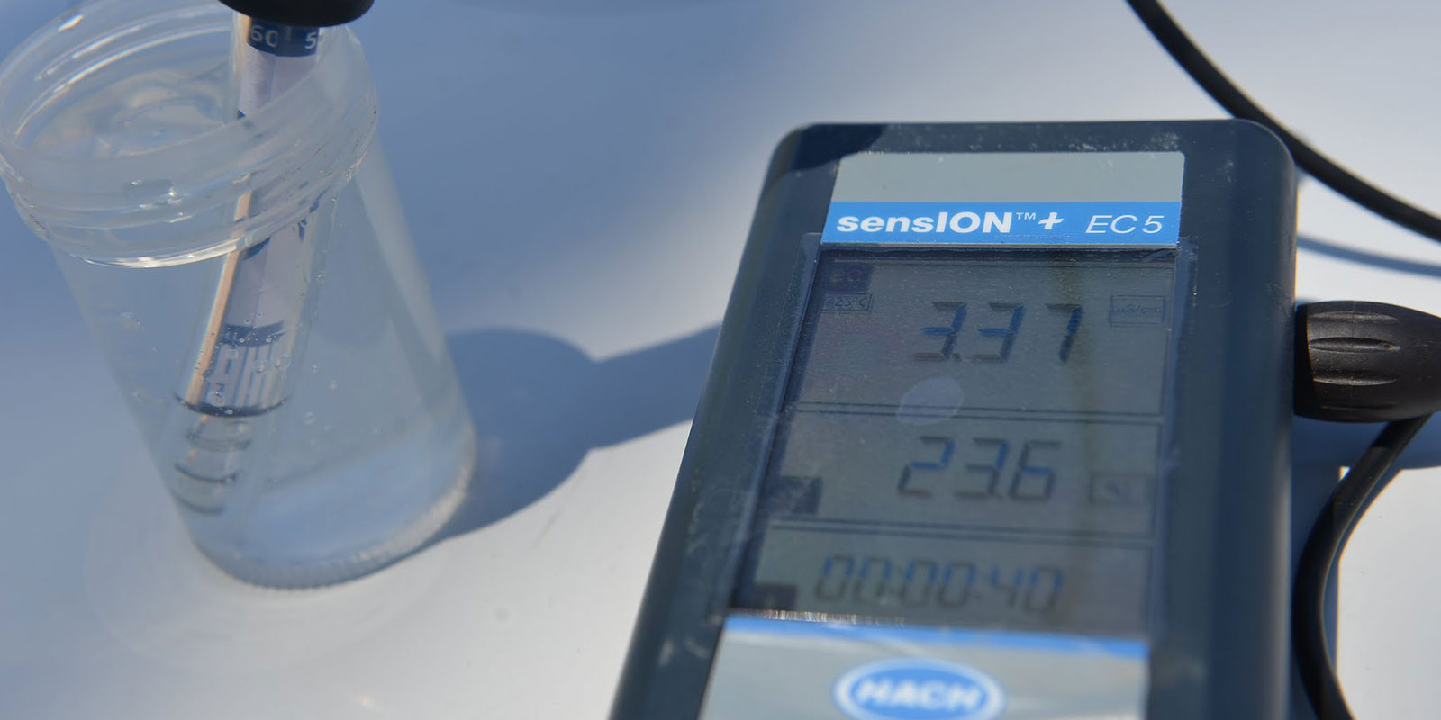 Calidad del agua, medidor de conductividad